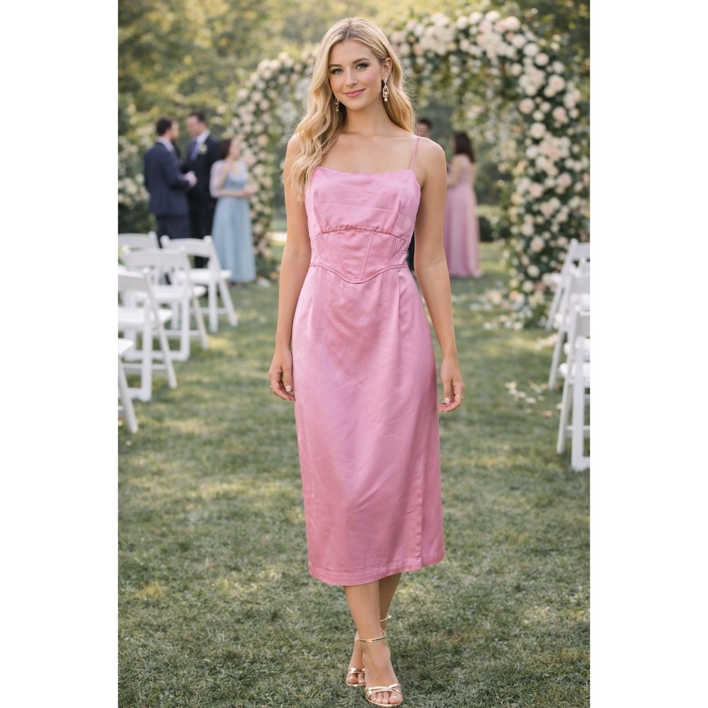 Jason Wu Satin Corset Midi Slip Dress NWT Size M Fairy‎ Coquette Wedding Guest
